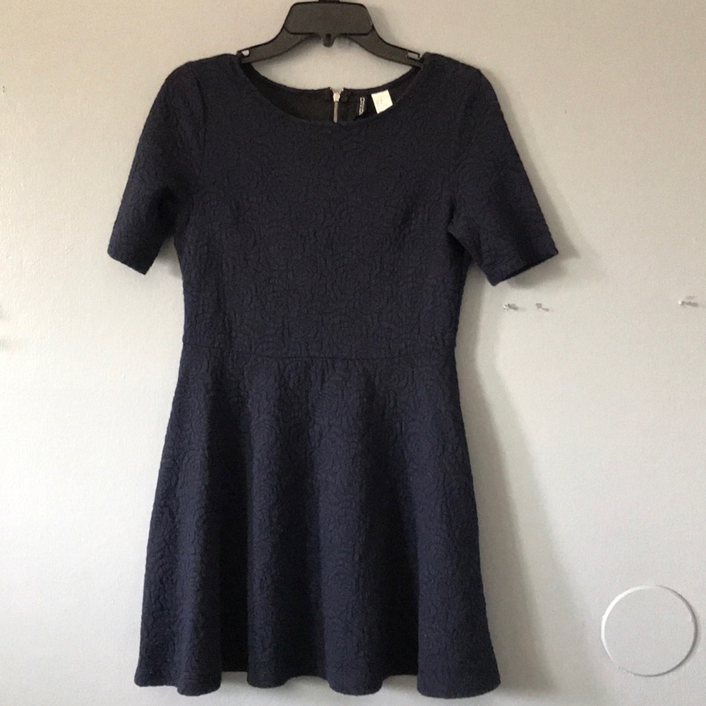 Navy blue rose dress